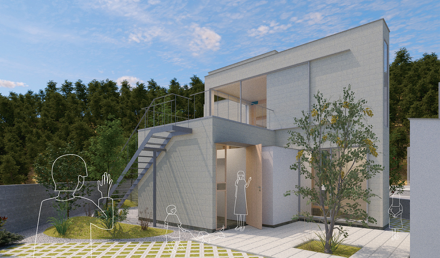 ∠45のカタチ -街と人の淡い境界-